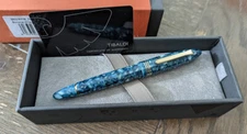 TIBALDI BONONIA BLUE DU NORD 18K NIB PISTON FILLER FOUNTAIN PEN .