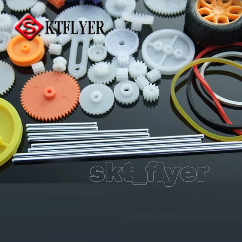 78pcs Plastic Motor Gears M0.5 Shaft Wheel Belt Robotic Model Helicopter Car - Image 4 of 4