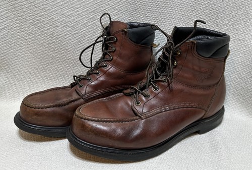 Botas RARAS De Colección Para Hombre Ala Roja Estilo 202 Cuero Marrón Puntera Sin usar, en caja 11.5 ((F-2)) - Imagen 3 de 20