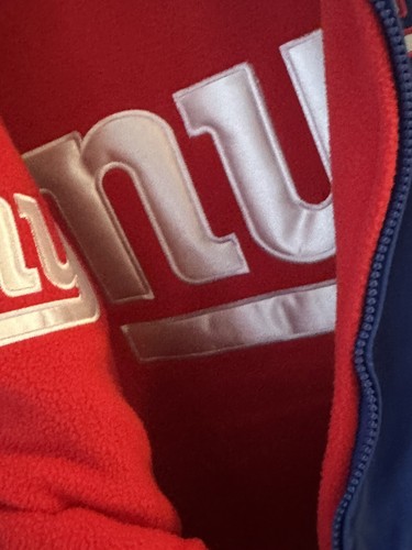 Vintage New York Giants Jacket Size L Fleece Reversible NFL heavy Early 2000 NOS - Picture 3 of 4