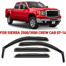 Rain Guards Vent Visors Shade for GMC Sierra 07-14 2500HD 3500HD SHATTERPROOF