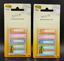 2 Packs Post It FLAGS Writable Assorted Colors 0.47" X 1.7" Office School Home
