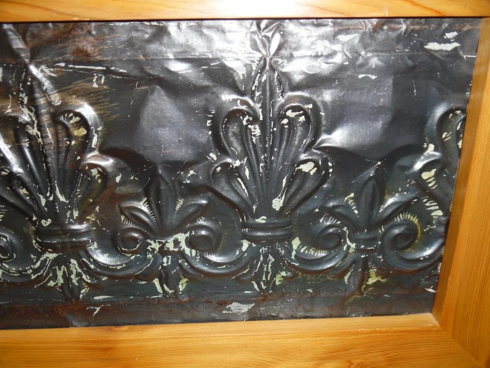 Telha de teto vitoriana antiga emoldurada de estanho de Pittsburgh PA - Imagem 3 de 4