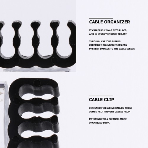 24 Pcs Cable Management Comb Set Power Cord Clamp Child Office Gaming - Imagen 9 de 12