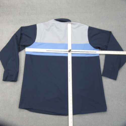 Red Kap Honda Mechanic Work Shirt Mens XL Blue Shop Color Block Stripe Auto 7293 - Picture 4 of 14