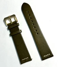 Original RADO Captain Cook 21mm Green Leather Watch Band Strap with Gold Buckle
