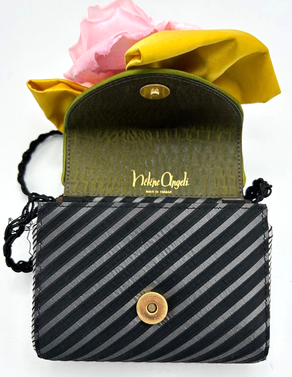 Helene Angeli ヴィンテージ パーティーバッグ Helene Angeli Vintage Evening Bag Purse Black w Big Bow