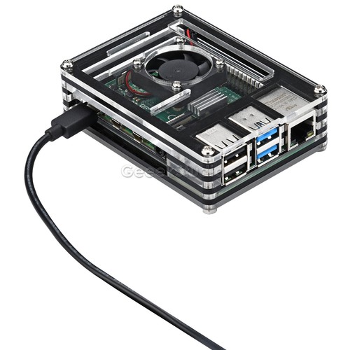 New Raspberry Pi Acrylic Case 9 Layers With Cooling Fan Fit For Raspberry Pi 4B - Picture 4 of 6