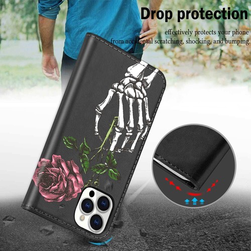 Floral Magnetic Flip Wallet Leather Case Cover For iPhone 16 15 14 Pro Max 13 12 - Picture 38 of 87