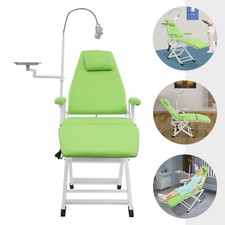 Portable Dental Chair Folding Mobile Chair Exam Chair Tilt with LED Light & Tray