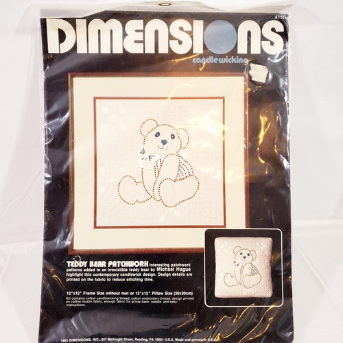 Dimensions TEDDY BEAR Candle Wicking Patchwork Needle Craft Kit - Picture 5 of 10