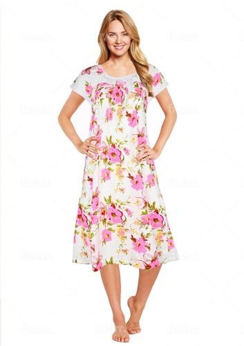JEFFRICO Nightgowns For Women Short Sleeve Soft Sleepwear Comfy Nightshirts 804 - Picture 23 of 60