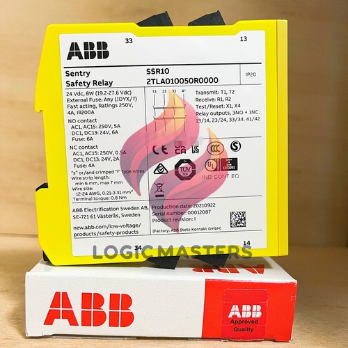 New 1 PCS ABB Safety Relay 24VDC SSR10 2TLA010050R0000 - Picture 2 of 2