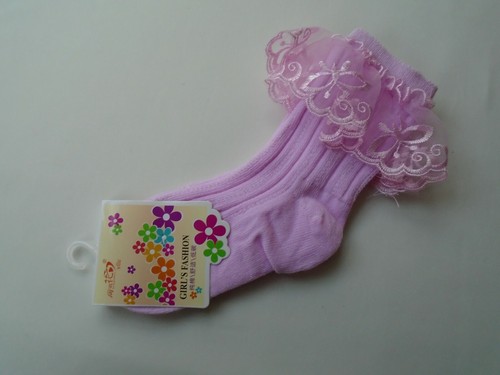 Niñas Dama de honor Santa Comunión Organza Volantes Rosa Acanalados Calcetines al tobillo 4 - 6 Nuevos - Imagen 3 de 4