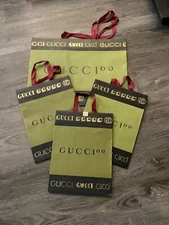 GUCCI Authentic Name Brand Paper Gift Shopping Bags Bundle