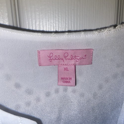 Lilly Pulitzer White Dress Womens XL Resortwear Tropical Lace Knee Length - Picture 5 of 15