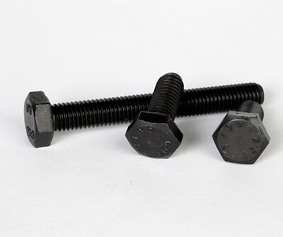 6-kant Schraube M8 DIN 933 10.9  10mm-120mm Vollgewinde  schwarz / blank