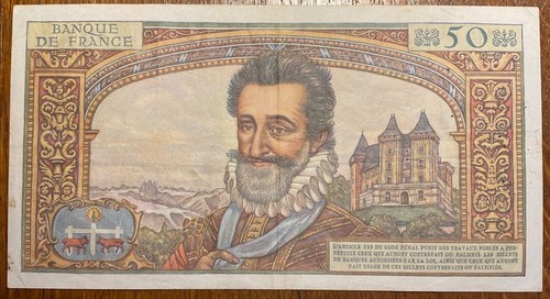 BILLET DE 50 NOUVEAUX FRANCS HENRI IV DU 5-11-1959 (BILL 160) FRANCE. RARE - Bild 5 von 8