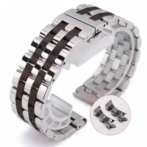 Stainless Steel Watch Band Strap Flat End+Curved End 16/18/19/20/21/22/24/26mm - Picture 20 of 24