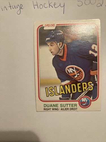 1981-82 O-Pee-Chee #211 DUANE SUTTER ROOKIE CARD RC New York Islanders - Picture 3 of 4