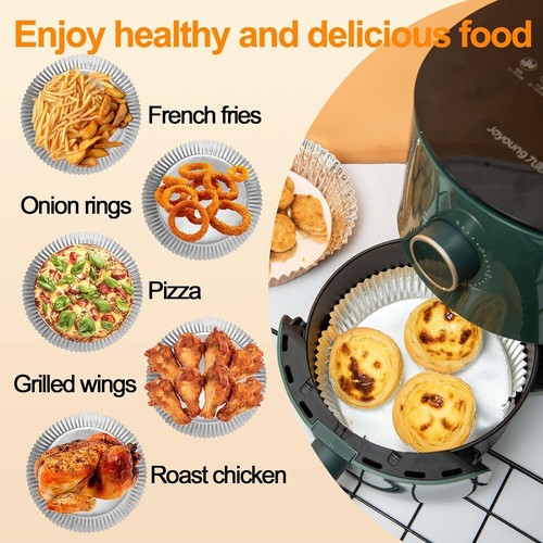 100 PCS Aluminum Foil Air Fryer Liners, Non-stick Air Fryer Disposable Paper ... - Picture 4 of 7