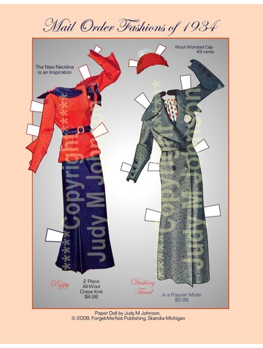 SALE! Mail Order Fasions of 1934 Paper Doll Book by Judy M Johnson #0555 - Picture 5 of 6