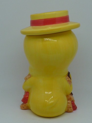 STATUETTE TIT ET GROS MINET* BOITE A COOKIES TITI EN CERAMIQUE 20 CM - Foto 4 di 6