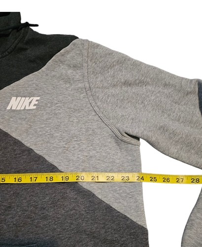 Nike Script Logo Club Color Block Full Zip Sweatshirt Hoodie Gray Mens Size XL - Imagen 6 de 7