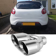 Auspuffblende Endrohr Edelstahl Doppel Für Fiat Albea Bravo Doblo Ducato Panda