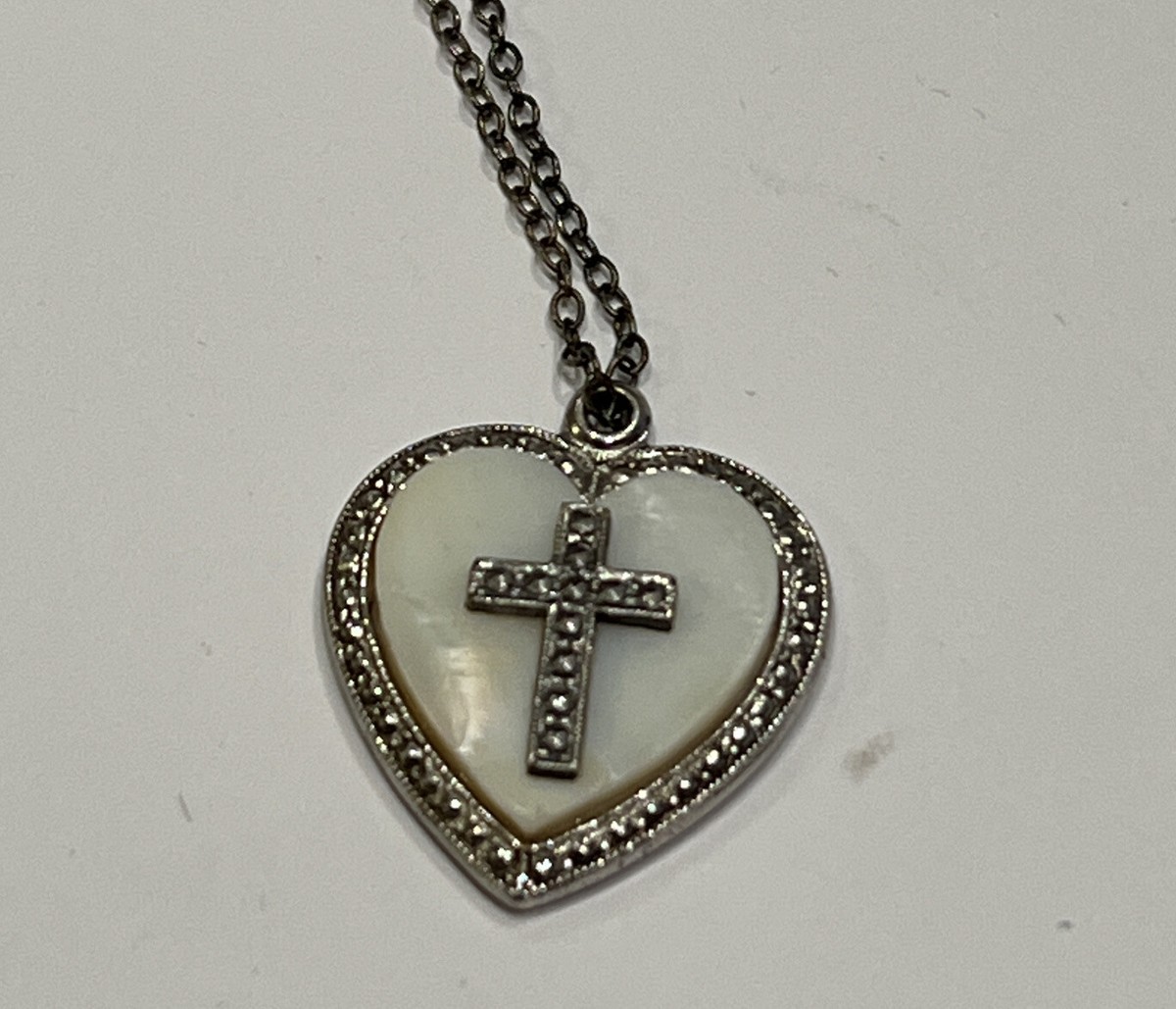 Sterling Silver Marcasite & Mother of Pearl HEART Shaped