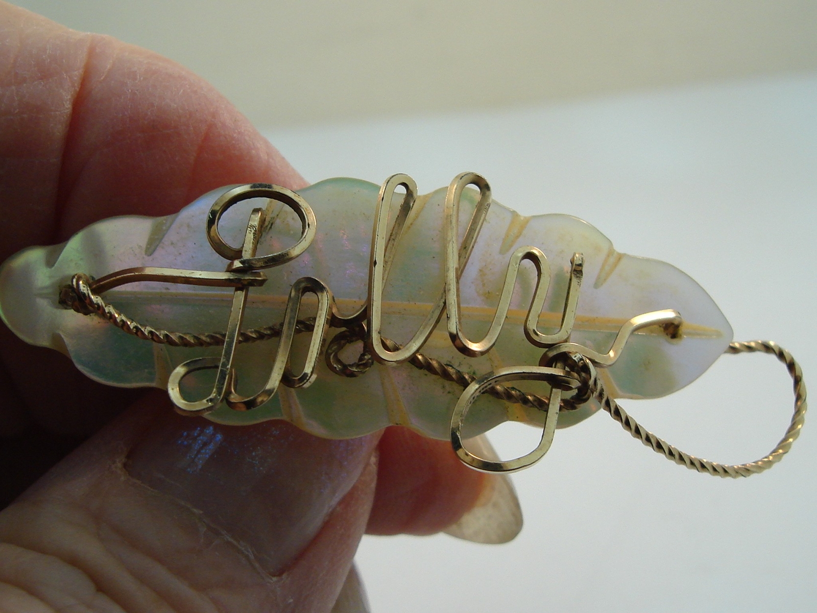 VINTAGE 1940'S ERA MOTHER OF PEARL & GOLD FILLED … - image 3