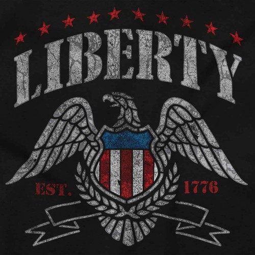 Americana Liberty Eagle Shield USA Patriot Womens or Mens Crewneck T Shirt Tee - 第 2/7 張圖片
