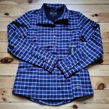 Kerrits Highlander Flannel Jacket Womens Small Purple Plaid Equestrian Lined New