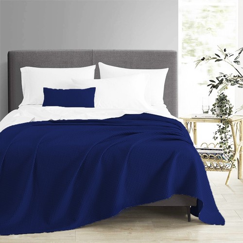 100% COTTON WAFFLE EFFECT WASHABLE Sofa/Bed Settee Couch Throw BLANKET Bed Cover - Picture 26 of 33