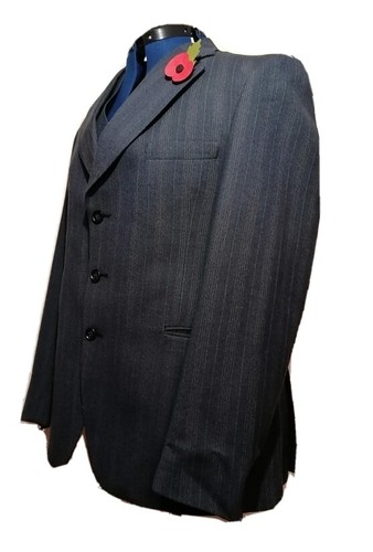 Vintage 1970s Burton Tailored 3Pc Blue/Grey Pinstriped Suit. - Picture 3 of 11