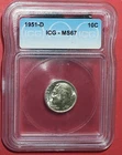 1951-D 10c Roosevelt Dime - GEM- Silver - ICG MS67 Inv#1337-2025