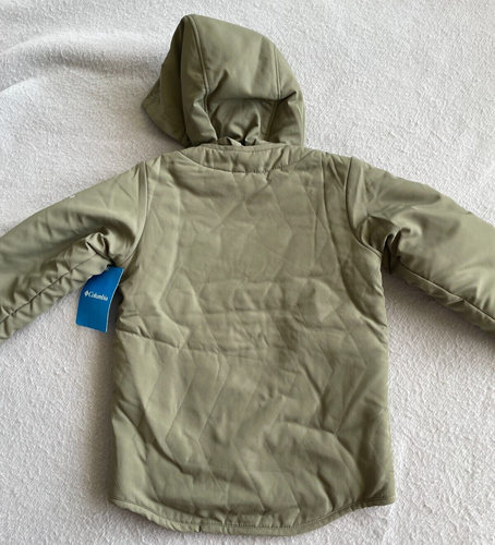 Columbia Split Path Reversible Jacket Boys XXS 4/5 Green Winter Coat Fuzzy - Picture 2 of 7