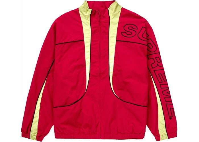 Veste de survêtement Supreme Piping ROUGE neuve avec étiquette taille SM