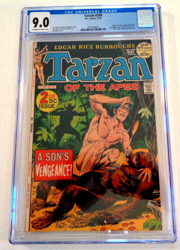 TARZAN #208 CGC 9.0 DC COMICS 1972 ORIGIN TARZAN PT 2 & JOHN CARTER OF MARS - Picture 1 of 6