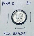 1939 d mercury dime bu High Grade Cartwheel Luster