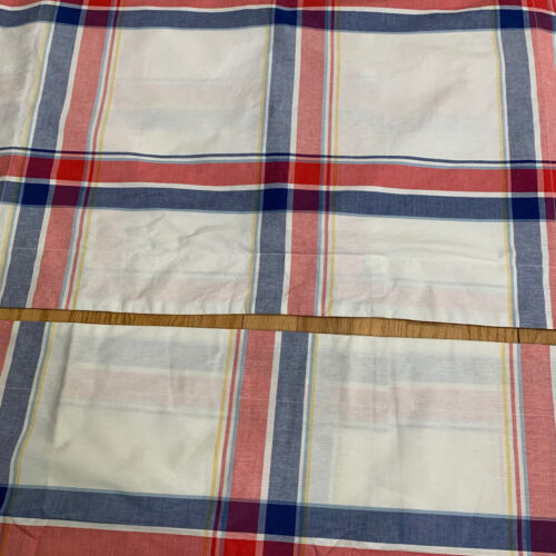 Set of 2 Lands End Pillowcases Classic Oxford Plaid Std Red White Blue Stripe - Picture 5 of 11