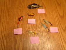Vtg. Lures Worden, Helin?, Atlantic, Buck Perry, Swiss Swing Spinner LOT ~ VIDEO