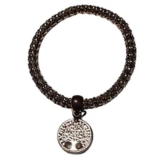 Tree Of Life Family Charm Rose Gold Tone Rope Bracelet Gift Mom Women Jewelry