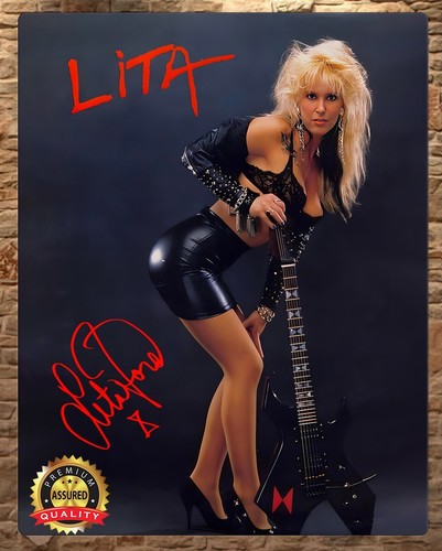 Lita Ford - Regreso a la cueva - Reimpresión autografiada - Letrero de metal 11 x 14 - Imagen 3 de 5