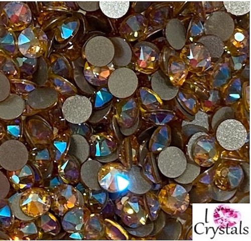 LIGHT TOPAZ SHIMMER 20ss 5mm IHC Austrian Crystal Flatback Rhinestones 144 pcs - Picture 1 of 5