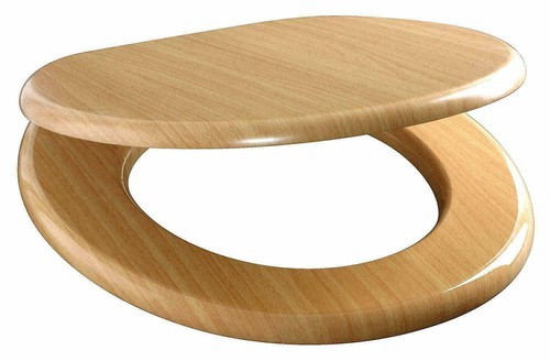 Universal Fit Toilet Seat Wooden MDF Strong Hinges Loo Seats Fittings Included - Picture 8 of 33