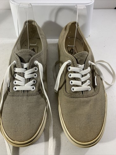 VANS OFF THE WALL Beige/grey Canvas Low Tops. UK Size 8 - Picture 2 of 14