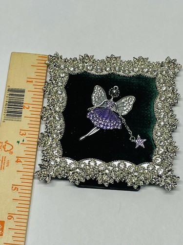 Fairy Whimsical Ballerina Tooth Fairy Jeweled Framed Art Decor Tahari Sparkley - Picture 5 of 5