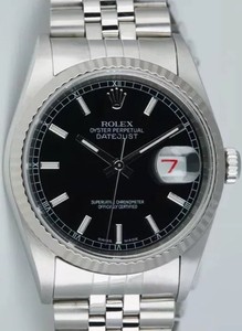 ROLEX-Mens-18kt-WG-amp-SS-DateJust-Black-Index-Dial-16234-SANT-BLANC