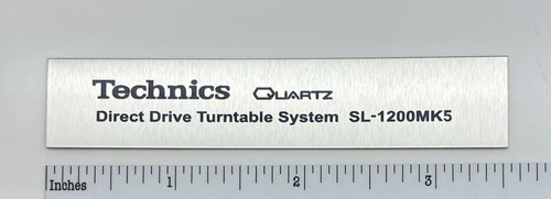 Technics SL-1200MK5 Turntable Replacement Badge Custom Made Silver Aluminum